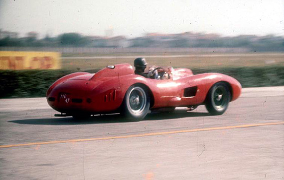 A sunny day at the Modena Autodrome nearly fifty nine years ago. Ferrari appeared with the 335S (0674) to test the Dunlop tires. Test driver Martino Severi at the wheel. This same car sold at Retromobile for nearly $34 million.