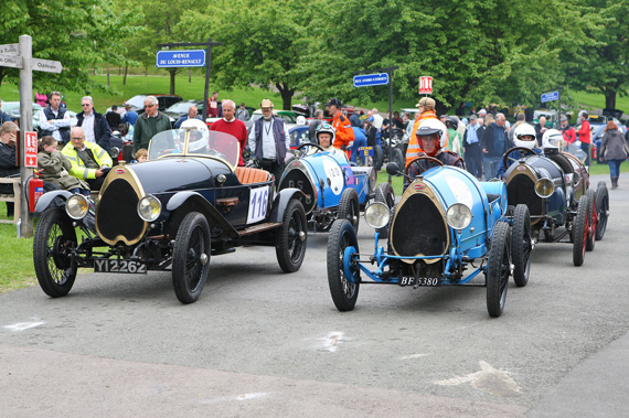 Brescia Bugattis in formation.