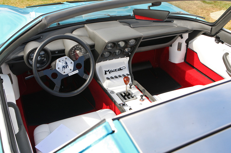Rare shot of the Miura Roadster interior.