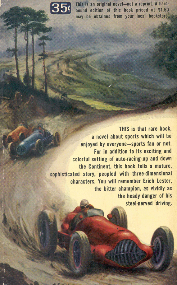 Back cover of the Ruesch paperback was a little better. A W163 Mercedes in the foreground, a Maserati and Alfa 158 in the background.